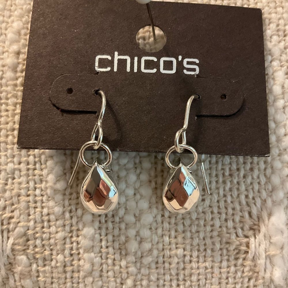 0150-Chico's Silver Drop Earrings